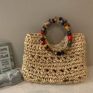 Cappelli Straw Bag with Beads